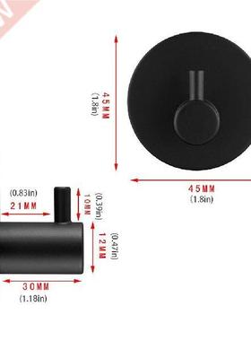 Stainless Steel Coat Hook Black Self-aesive Wall Hook