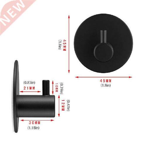Stainless Steel Coat Hook Black Self-aesive Wall Hook