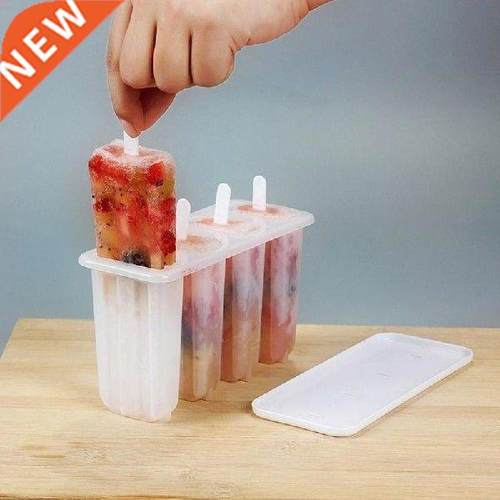 2020 1 Set 4 Cells Popsicles Mold Plastic Frozen Ice Cream