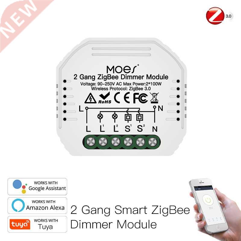 Mini DIY Tuya Zigbee Smart 2 / Gang Light Dimmer Module Hub