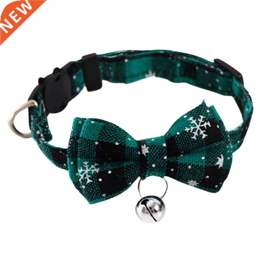 Christmas Dog Collar with Bow Tie Snowflake Adjustable