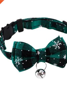 Christmas Dog Collar with Bow Tie Snowflake Adjustable