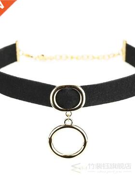 Black retro simple necklace female tide collarbone chain ne