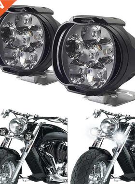 2pcs 6 LED Motorcycle Headlght SpotLghts Auxlary Hgh Br