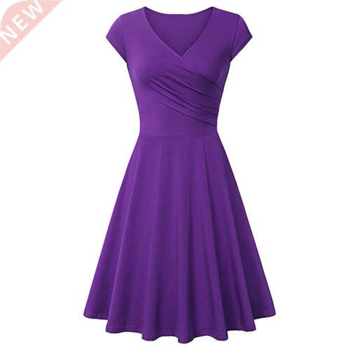 Europeanand American summer solid color fashionslim fitdress
