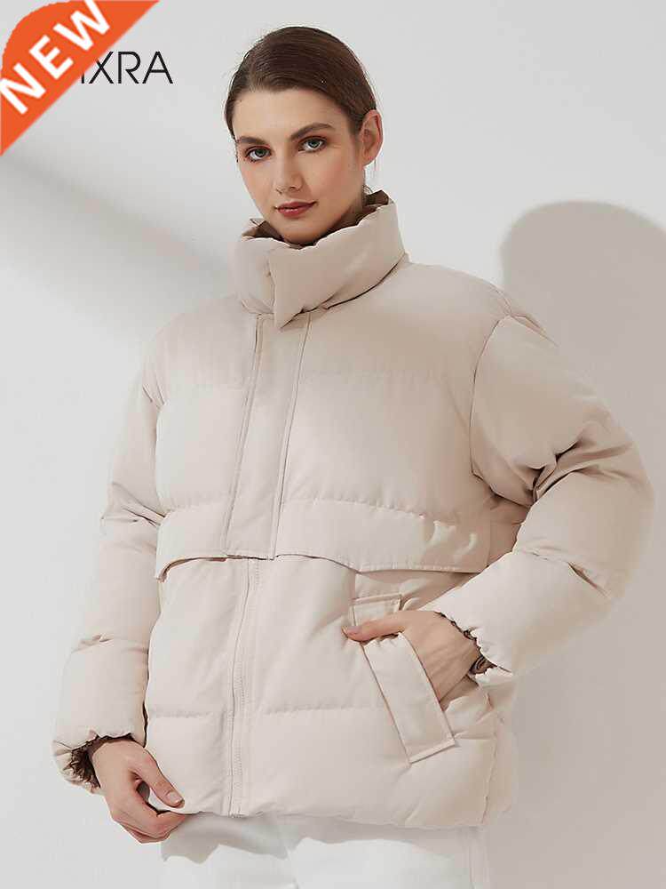 Wixra Womens Puffer Jacket New Fashion Loose Patchwork Parka