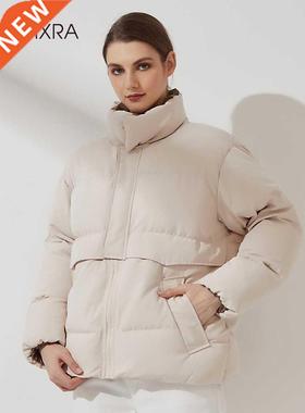 Wixra Womens Puffer Jacket New Fashion Loose Patchwork Parka