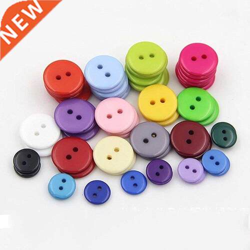 100PCS/Pack Random Color 2 Holes Round Shape Kids Sewing But