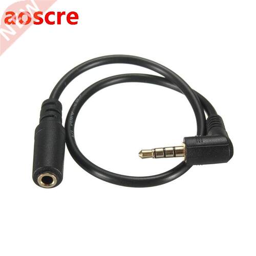 3.5mm 4Pole 90 Degree Angled Male to Female AUX Audio OMTP i