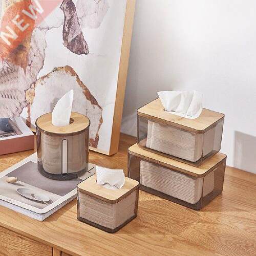 Minimalist Nordic Creative Bamboo Tissue Box Household