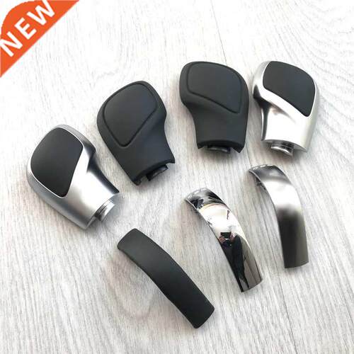1PCS Chrome Matt With Leather Shift Knob Gear Side Cover DSG