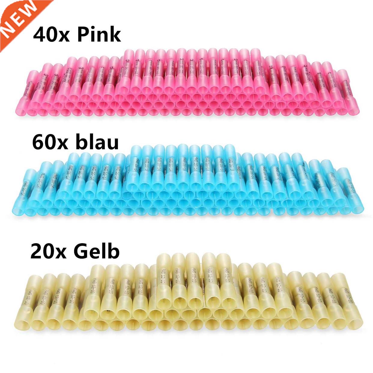 120PCS 26-10AWG Heat Shrink Butt wire Connectors Waterproof
