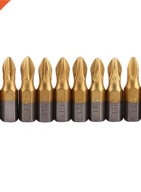 10Pcs Anti Slip Bits Single Side Hex Shank PH2 25mm Hex Cros