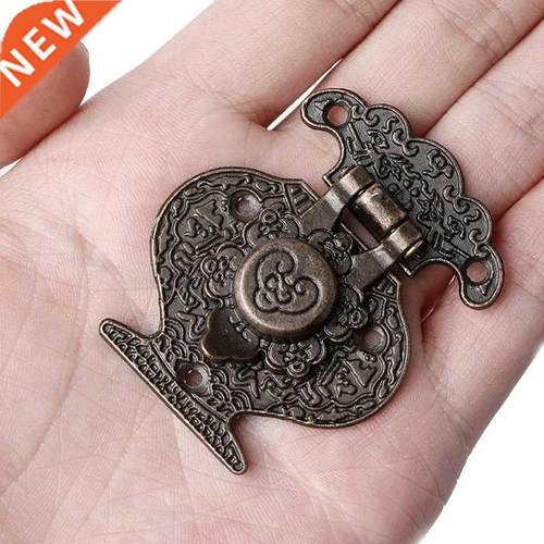 Antique Bronze Hasp Latch Jewelry Wooden Box Mini Cabinet Bu