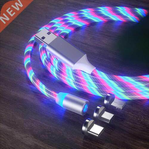 Magnetic Micro USB Cable Mobile Phone Type C Cable Flow Lumi