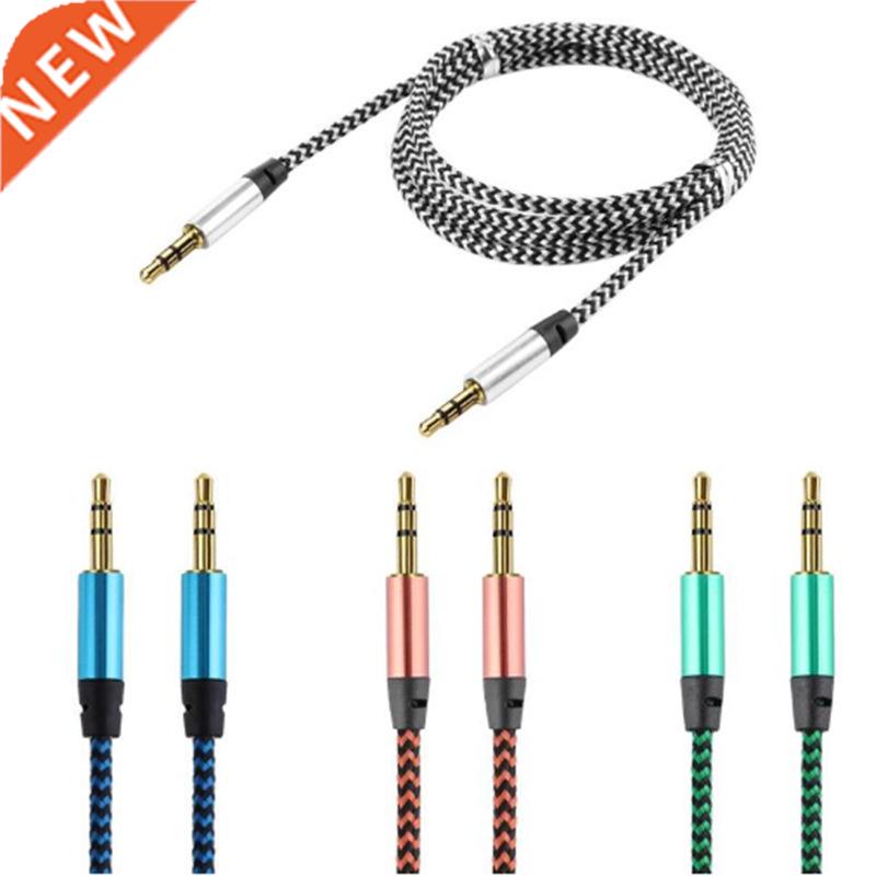 1m Nylon Jack Aux Cable 3.5 Mm To 3.5mm Audio Cable Male To