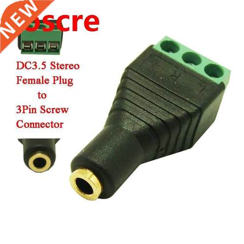 10pcs free shipping 3.5mm Stereo Female Plug To 3pin Screw