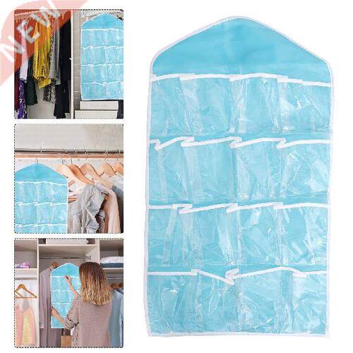 16 Pockets Clear Over Door Hanging Bag Shoe Rack Hanger