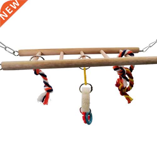 7Pcs/Set Wood Multicolor Rattan Ball Bell Parrot Play Toy