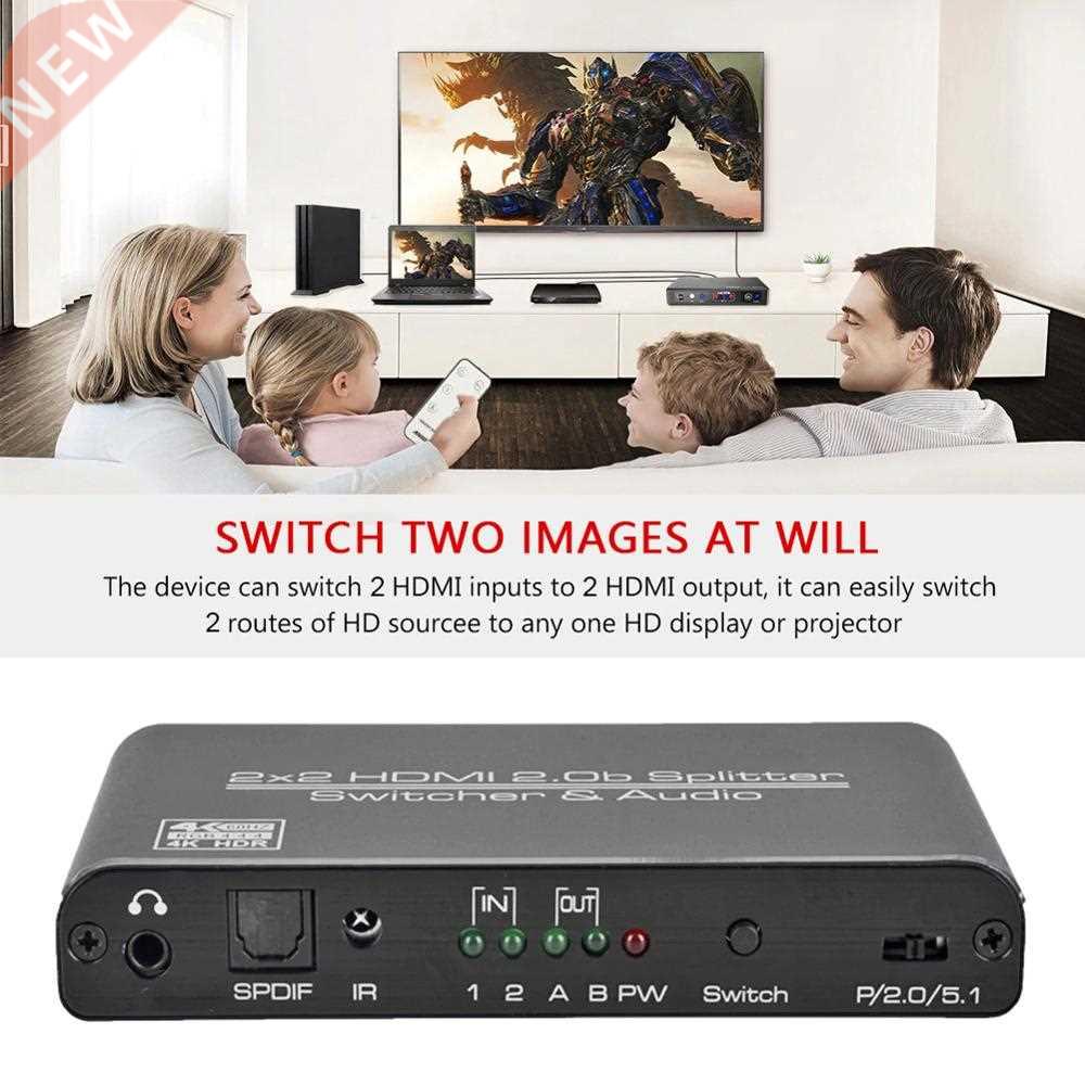 Home Audio HDMI-compatible Switch Out 4K 60hz 2x2 V2.0 Switc