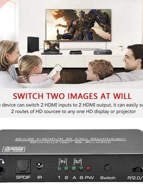 Home Audio HDMI-compatible Switch Out 4K 60hz 2x2 V2.0 Switc