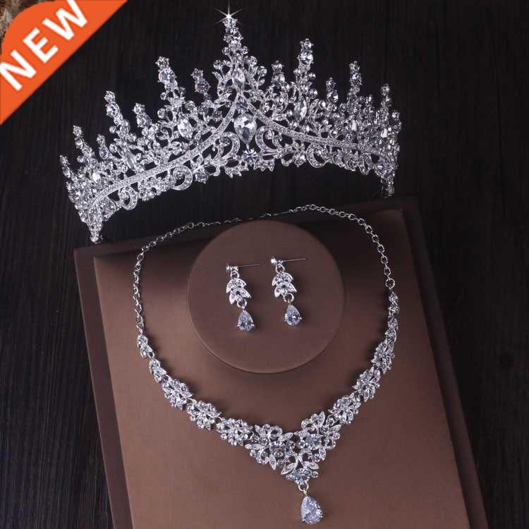 Gorgeous Silver Color Crystal Bridal Jewelry Sets Fashion Ti