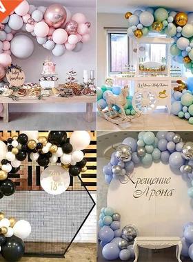 134pcs Macon Balloons Gland ch Bla Silver Rose gold