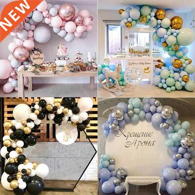 134pcs Macon Balloons Gland ch Bla Silver Rose gold