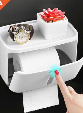 Paper Towel Tissue Box Dispenser Wall Mounted Storage Rack