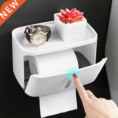Paper Towel Tissue Box Dispenser Wall Mounted Storage Rack