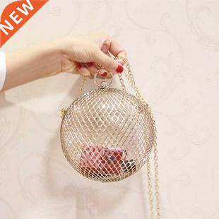Gold Metal Clutch Bag Luxury Handbags Women Bags Designer R