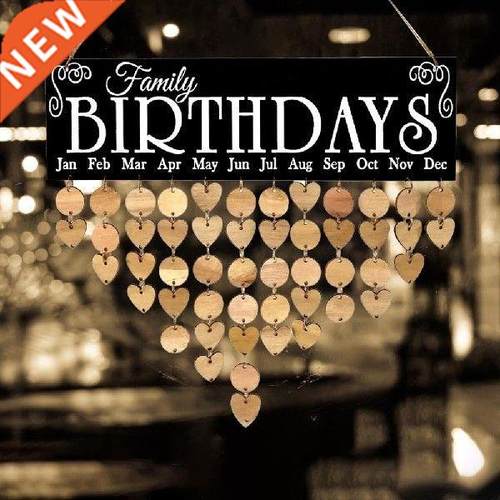 Creative Family Decorative Listing Wooden Calendar Birthday