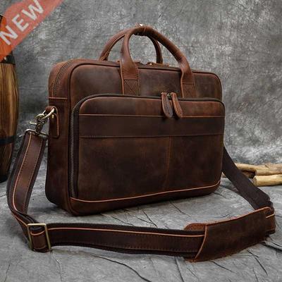 MAHEU Retro Laptop Briefcase Bag Genuine Leather Handbags Ca