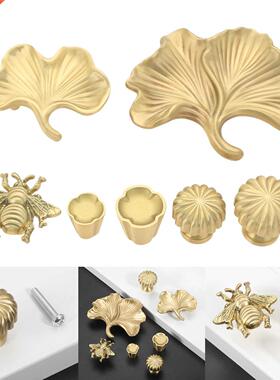 European Vintage Gold Knob Pure Copper Kitchen Cabinet Handl