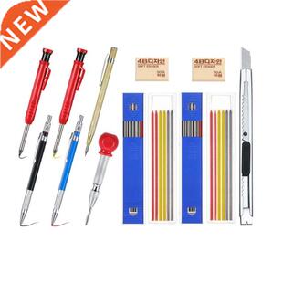 4 Pieces Solid Carpenter arking Pencil With Built-In Sharpe