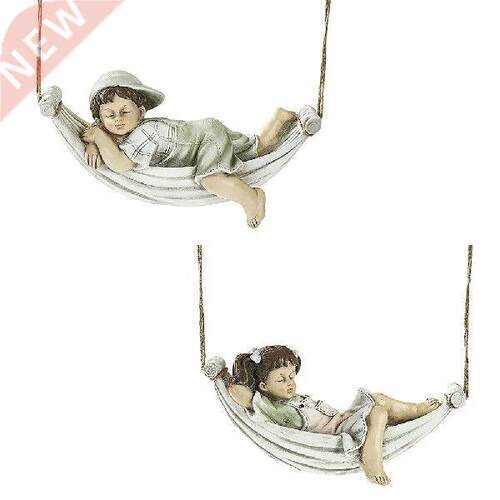 Resin Swing Girl Boy Sculpture Cartoon Character Statue