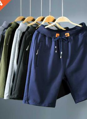 Men's Casual Shorts Cotton Classic Black Summer Elastic Wais