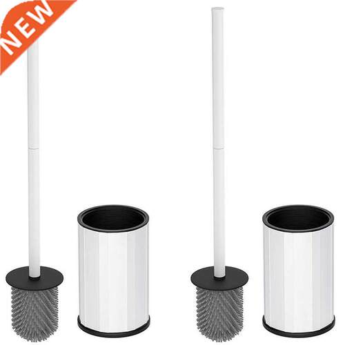 Slcone Tolet Brush wth Holder 2 Pack Bathroom Tolet