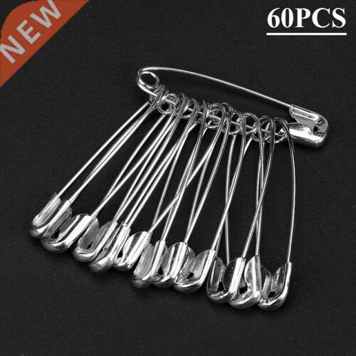 60pcs Silver Tone Metal Stainless Steel Brooch Badge Jewelry