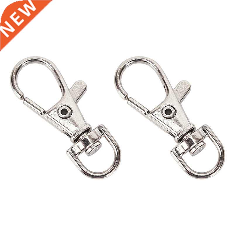 10Pcs Swivel Lobster Silver Clasp Clips Key Hook Key Ring