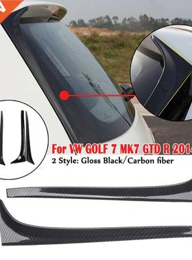 Gloss Black Carbon Fibe Rear Window Side Spoiler Wing For 7