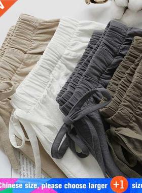 2020 New Hot Summer Casual Cotton Linen Shorts Women Plus Si