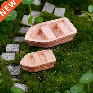 2Pcs DIY Retro resin craft wood boat model Figure Toys