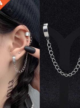 1 Piece Stainless Steel Painless Ear Clip Earrings for Men W