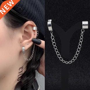 1 Piece Stainless Steel Painless Ear Clip Earrings for Men W