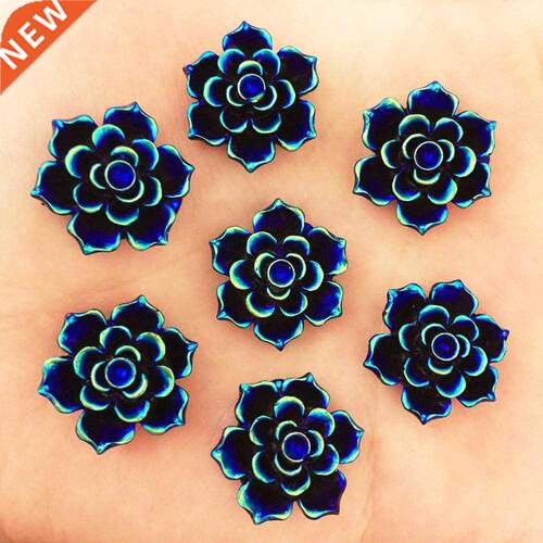 NEW 20PCS 20mm AB Resn 3D Flower Stone Flatback Weddng D
