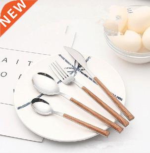 4PCS/SET Silver Dinnerware Set Stainless Steel Tableware