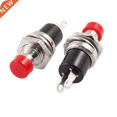 5 x 2 Pin SPST OFF/(On) N/O Red Round Momentary Button Switc