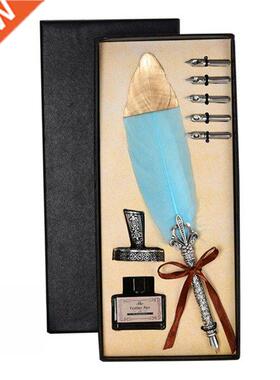 1 Set Portable Calligraphy Feather Dip Pen Fashion Pen Handl