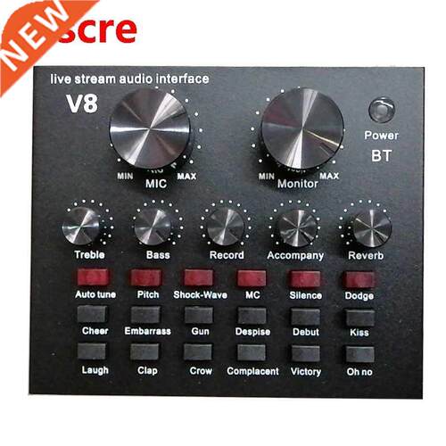 V8 Mobile Phone Microphone Live Usb External Sound Card for